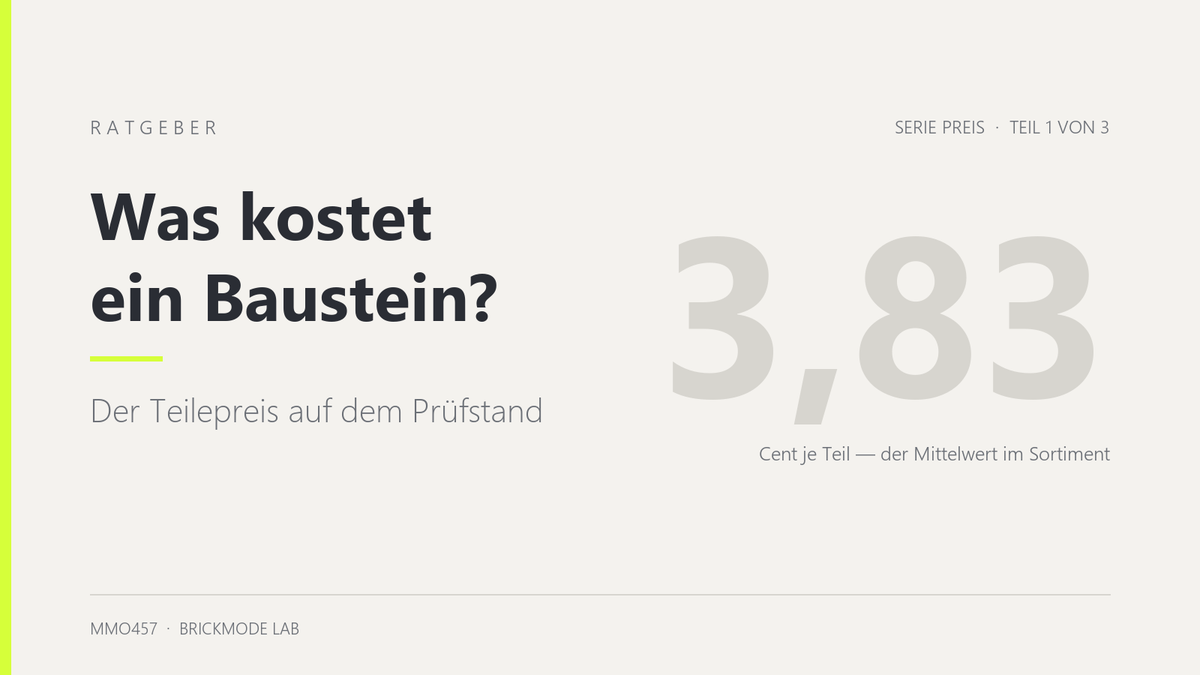 Was kostet ein Baustein? Der Teilepreis als Maßstab, und wo er in die Irre führt