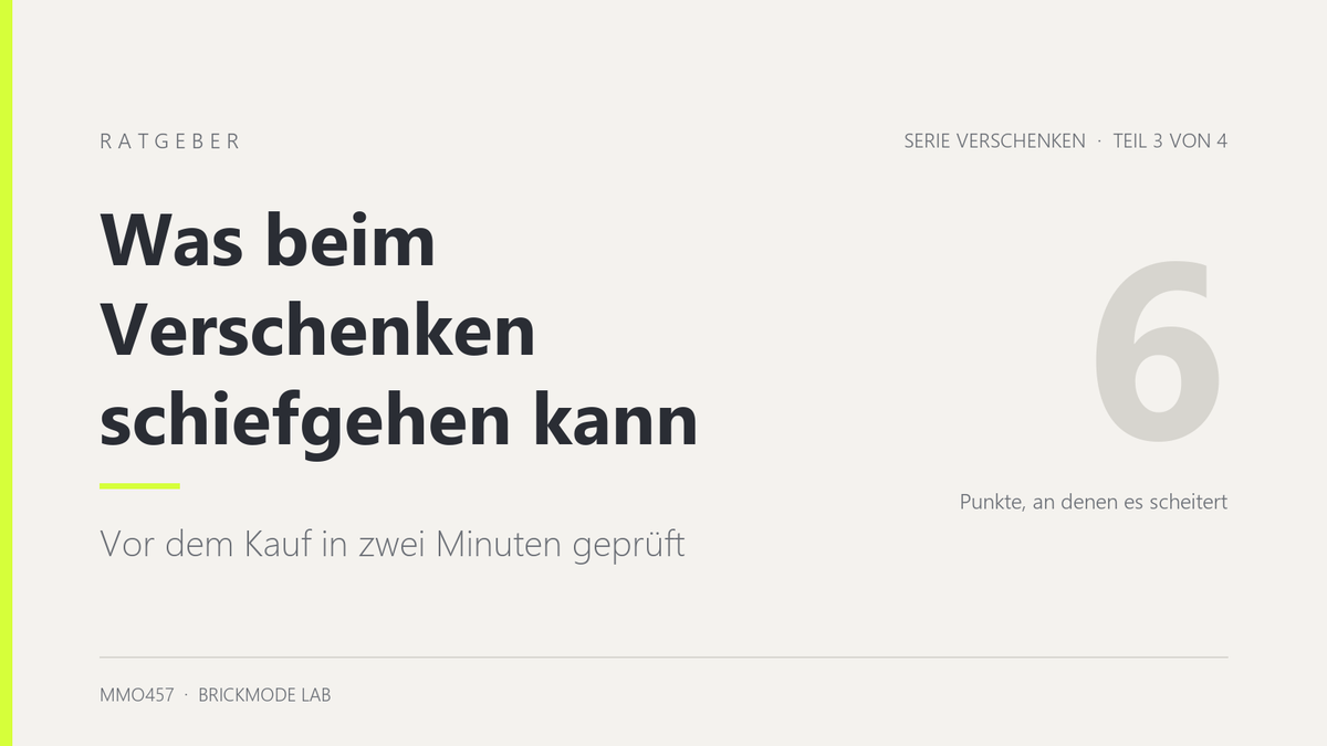 Was beim Verschenken von Klemmbausteinen schiefgehen kann