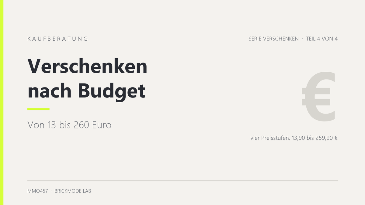 Klemmbausteine verschenken nach Budget: von 13 bis 260 Euro