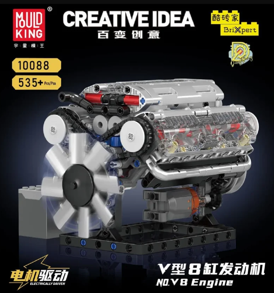 Mould King 10088S V8 Motor mit 535 Teilen