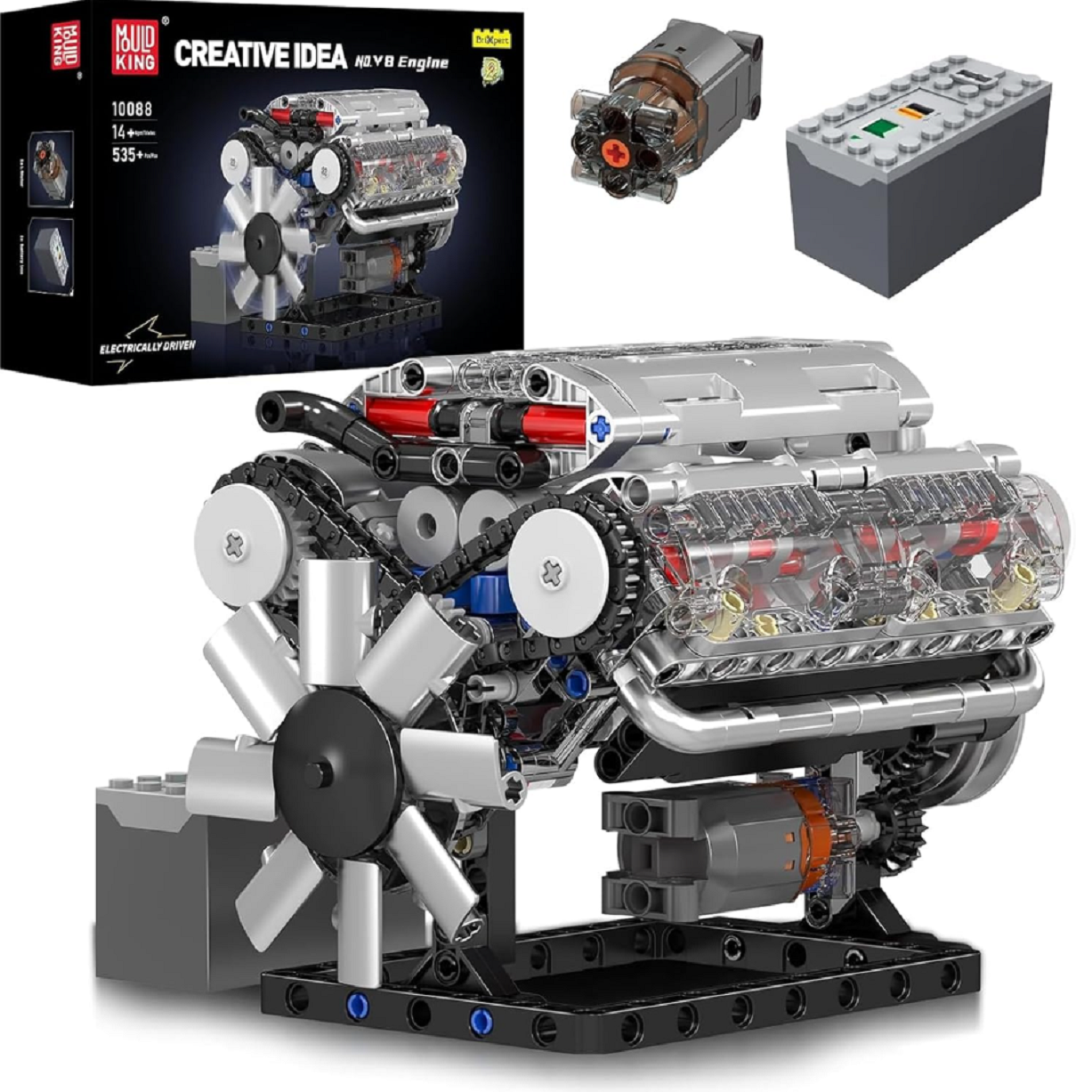 Mould King 10088S V8 Motor mit 535 Teilen