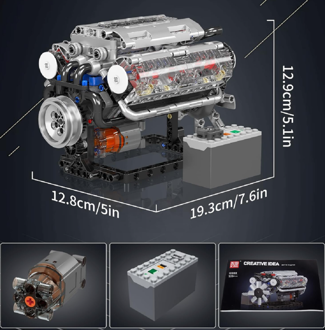 Mould King 10088S V8 Motor mit 535 Teilen