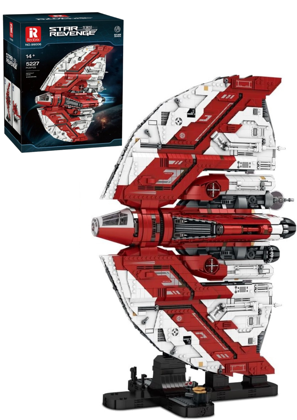 Reobrix 99006 Star Revenge T6 Shuttle Klemmbaustein Set – 5227 Teile Raumschiff