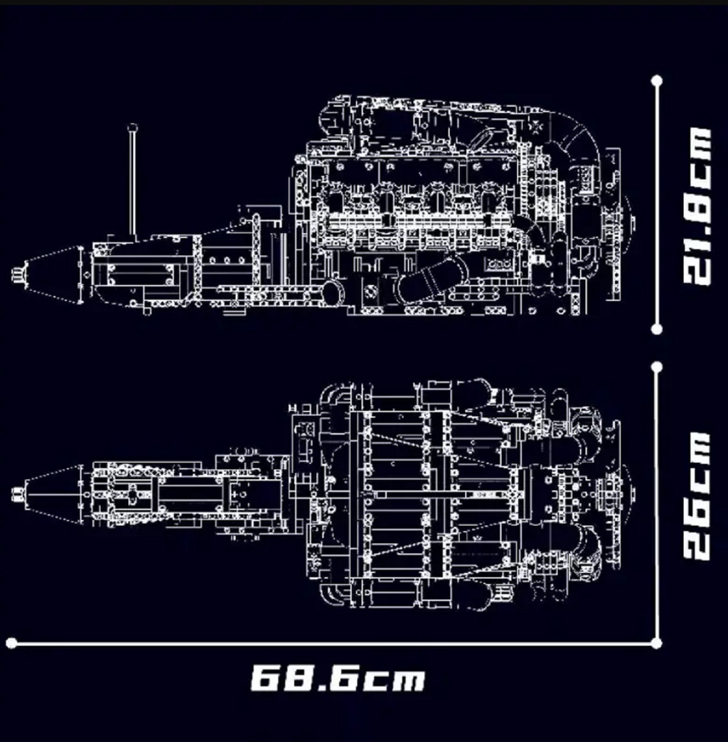 Mould King 10168 V8 Biturbo Motor mit 2.899 Teilen