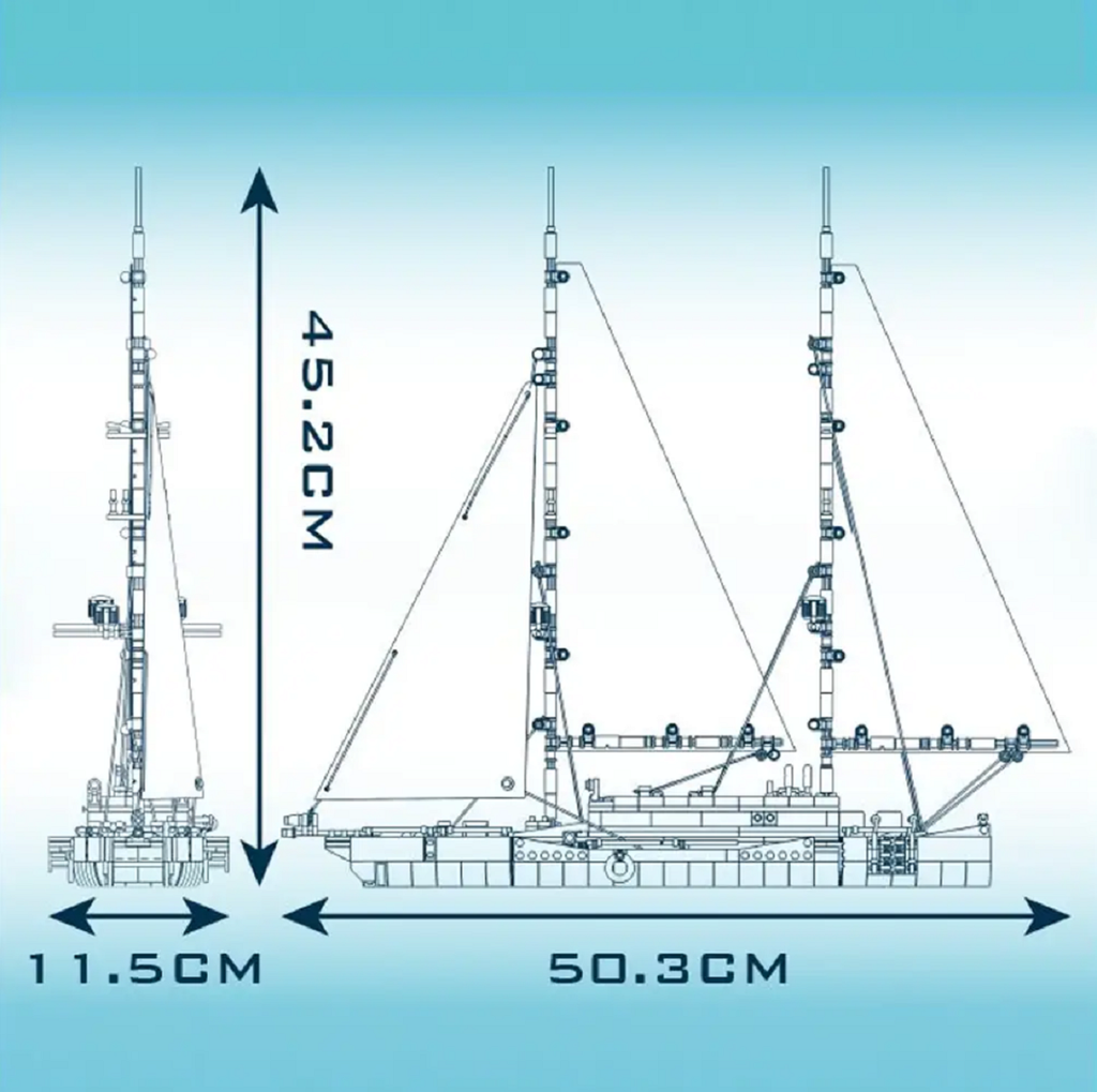 Mould King 10194 Zweimaster Segelboot 893 Teile