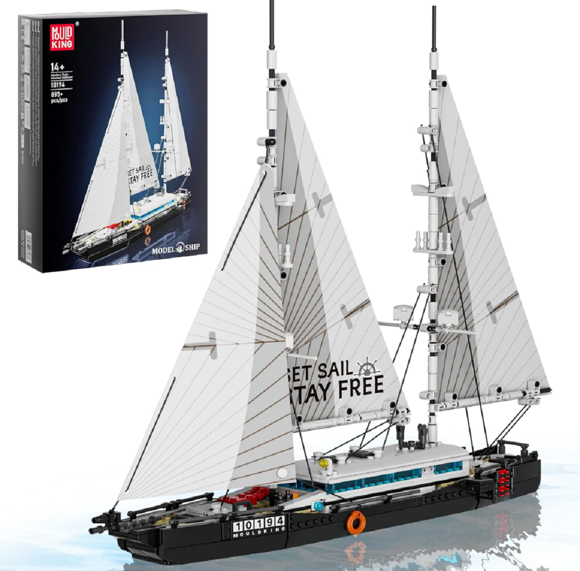 Mould King 10194 Zweimaster Segelboot 893 Teile