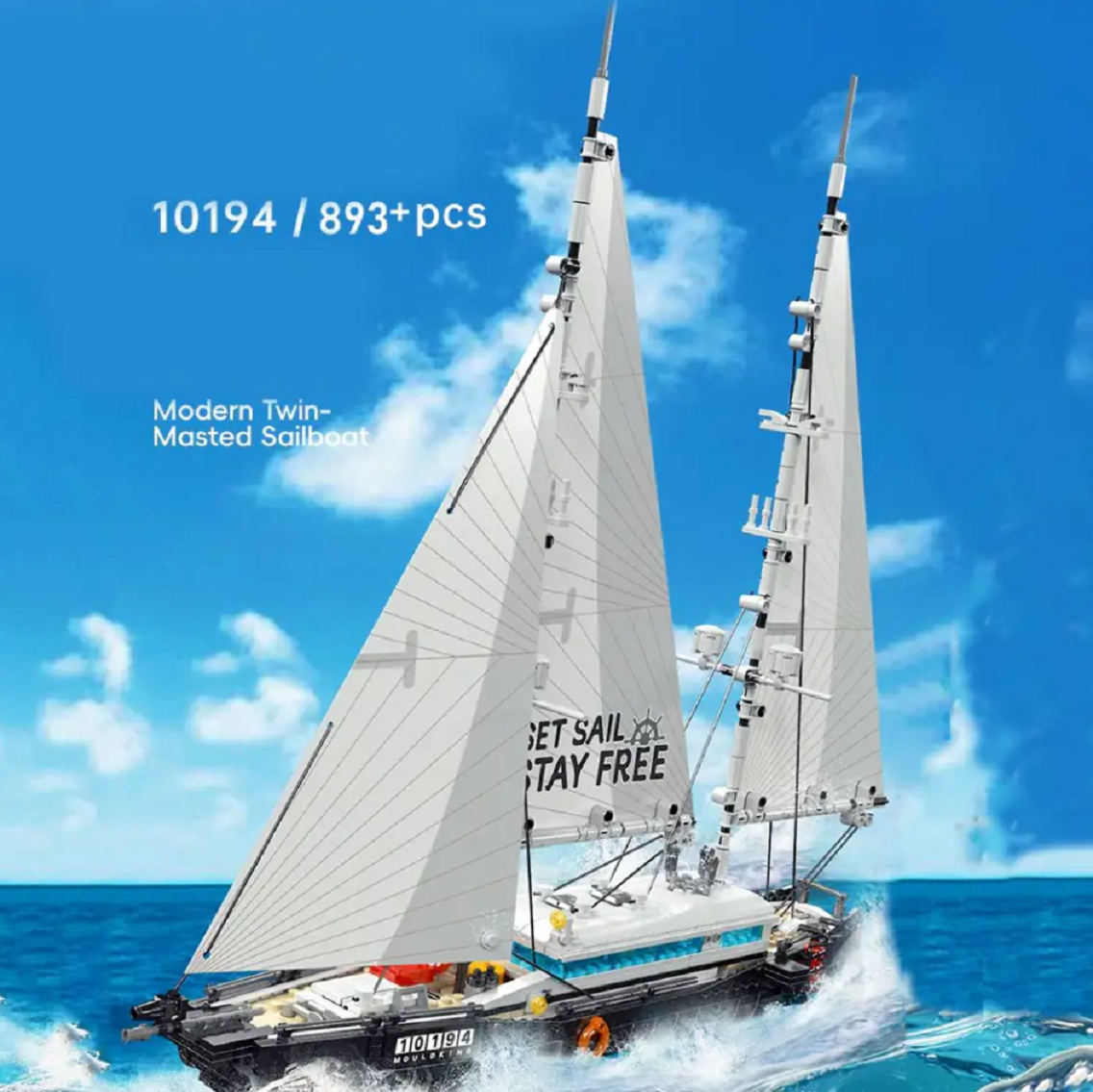 Mould King 10194 Zweimaster Segelboot 893 Teile