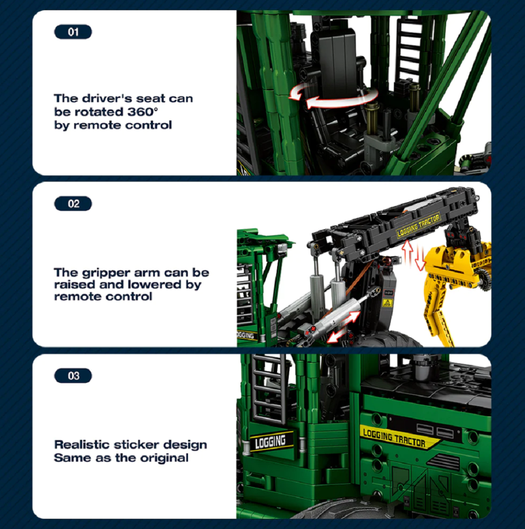 Reobrix 22027 Log Skidder Holzrückemaschine 1.741 Teile