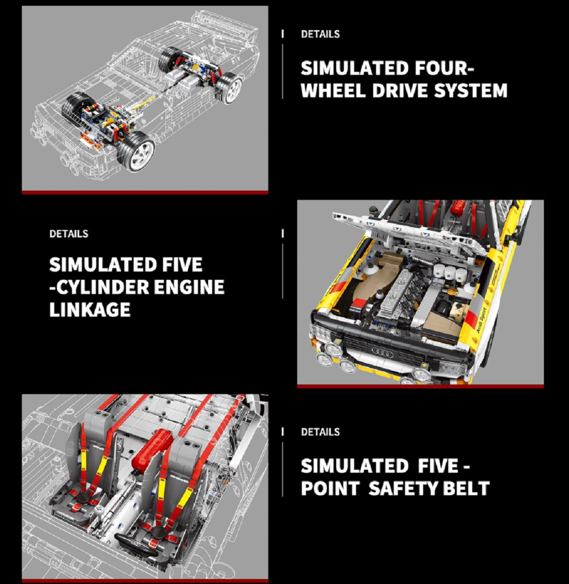 Bole Brick YC-23043 Audi Sport Quattro S1 mit 3.887 Teilen