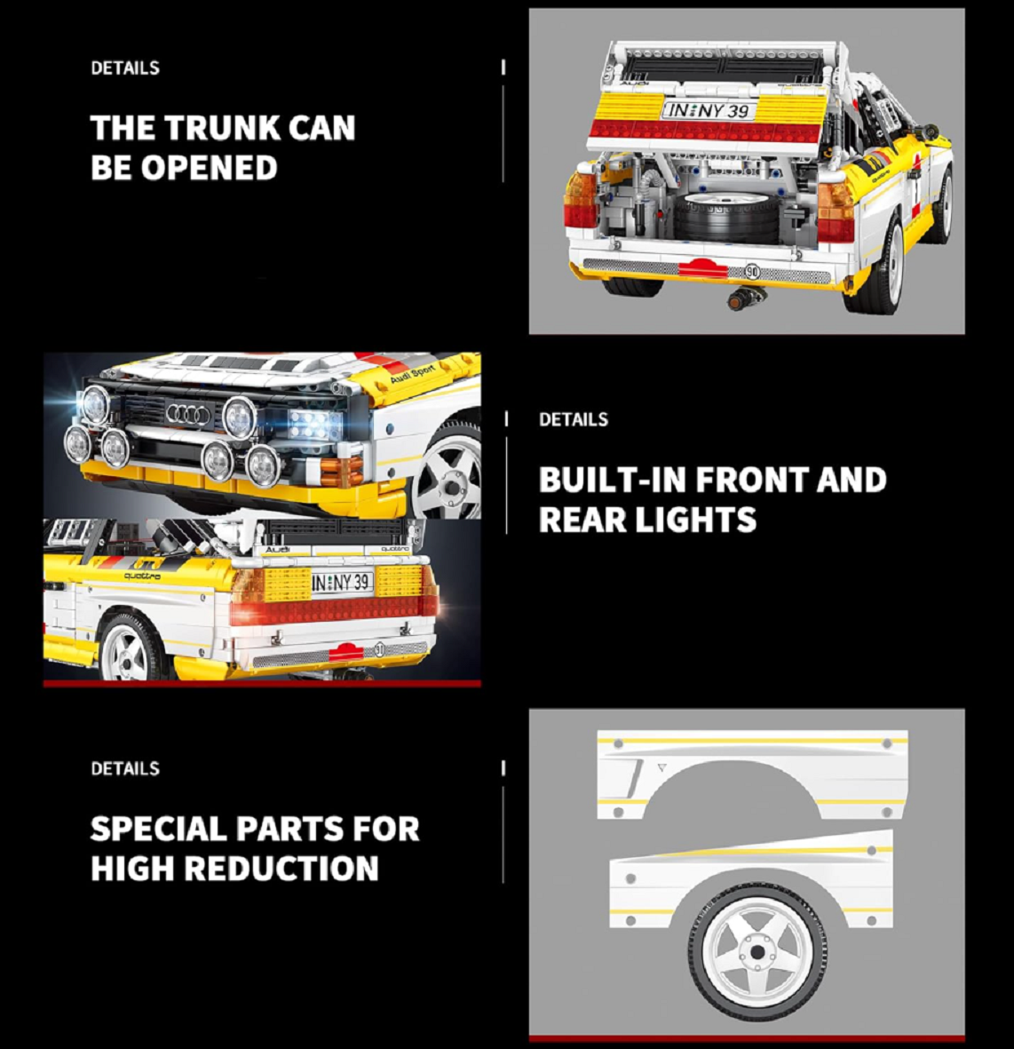 Bole Brick YC-23043 Audi Sport Quattro S1 mit 3.887 Teilen