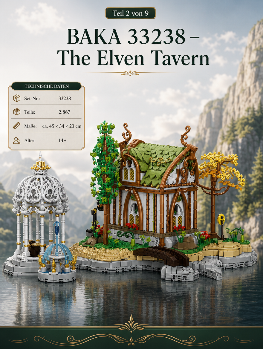 BAKA 33238 The Elven Tavern  2.867 Teile Valley Twilight Klemmbaustein Set