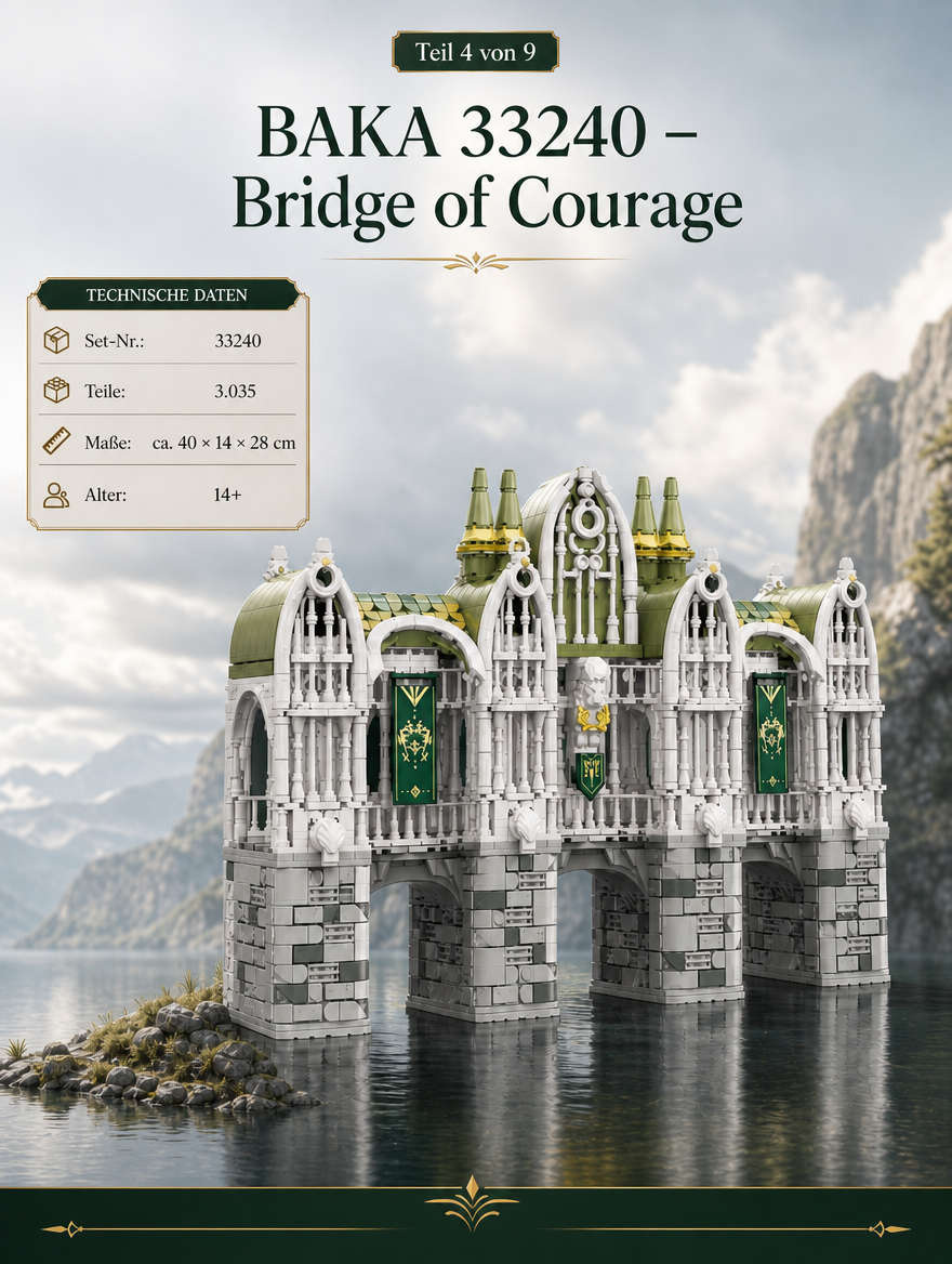 BAKA 33240 Bridge of Courage 3.035 Teile Valley Twilight Klemmbaustein Set