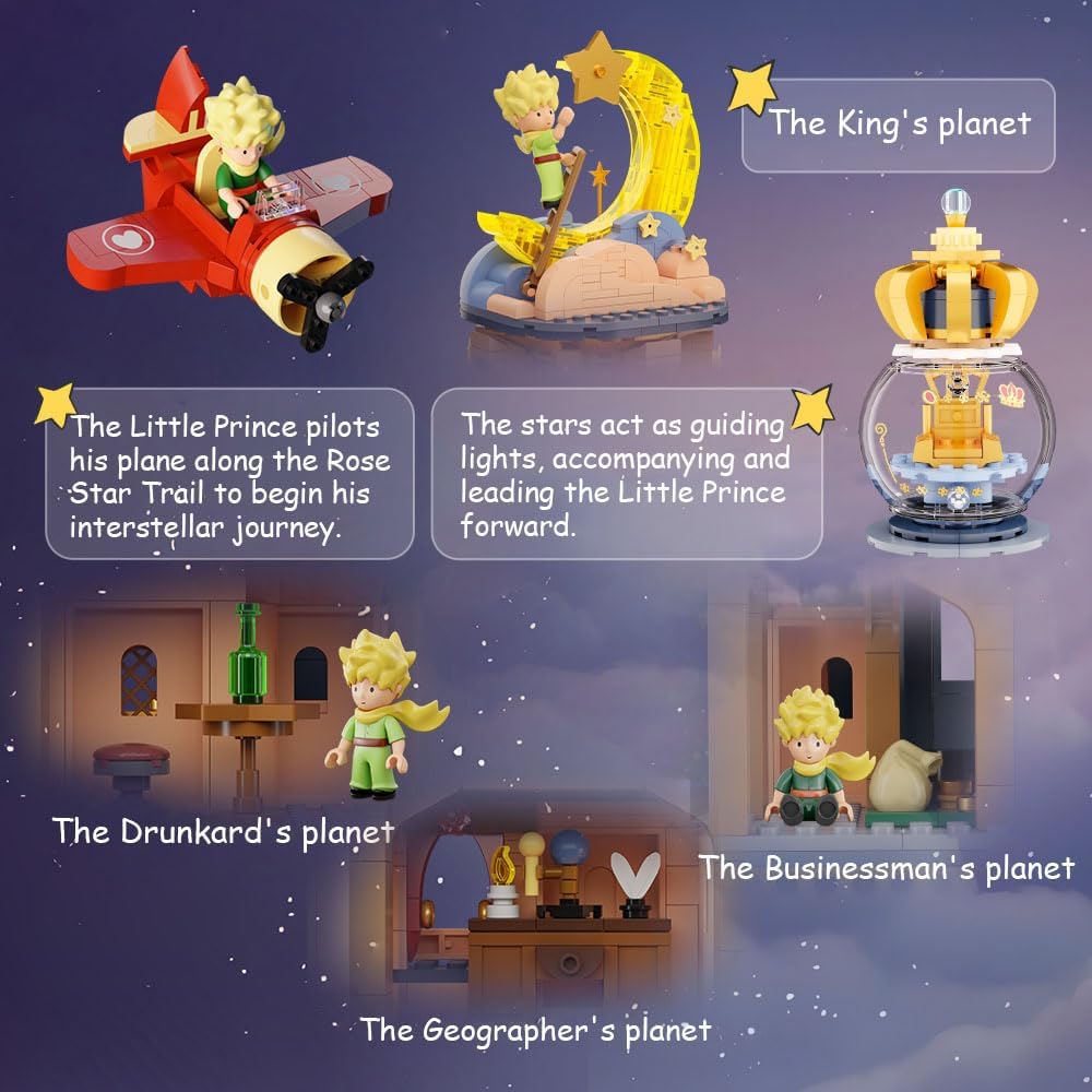 Pantasy 86326 Kleiner Prinz Sternenschloss Klemmbaustein Set – 3302 Teile Märchen Diorama Modell