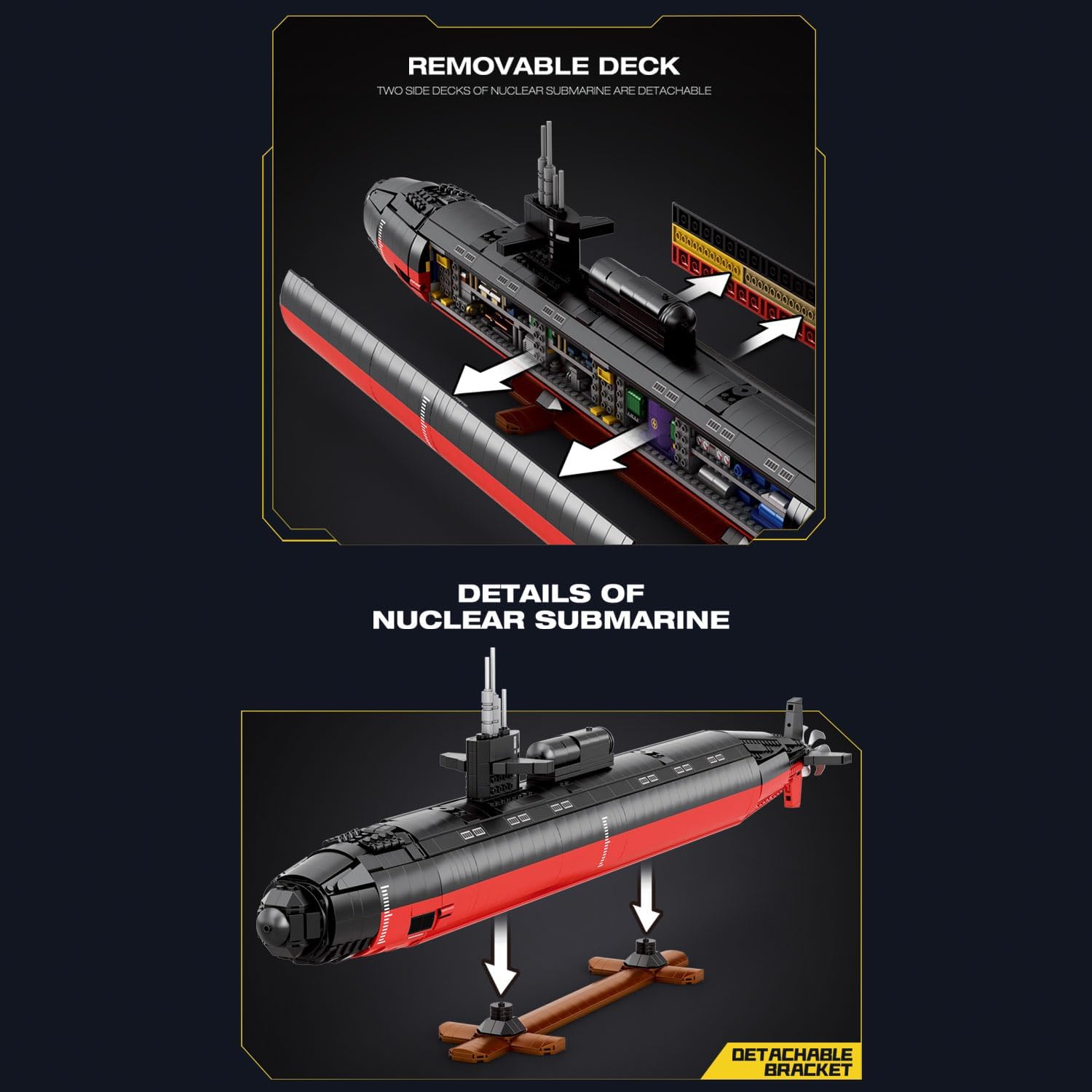 Reobrix 33049 U-Boot Los Angeles Klasse SSN 2.988 Teile