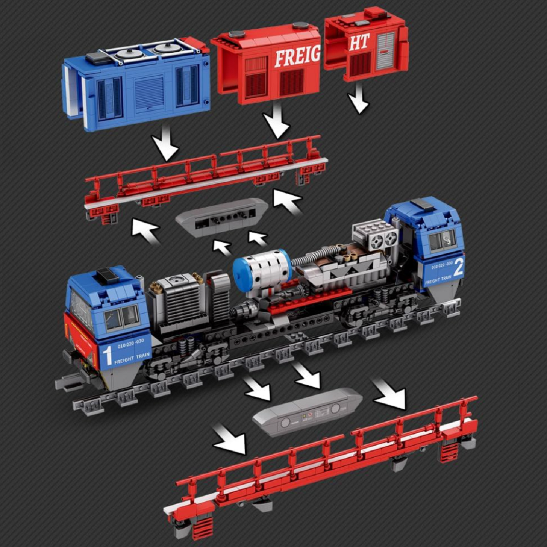 Reobrix 66021 Güterzug Lokomotive 1.980 Teile