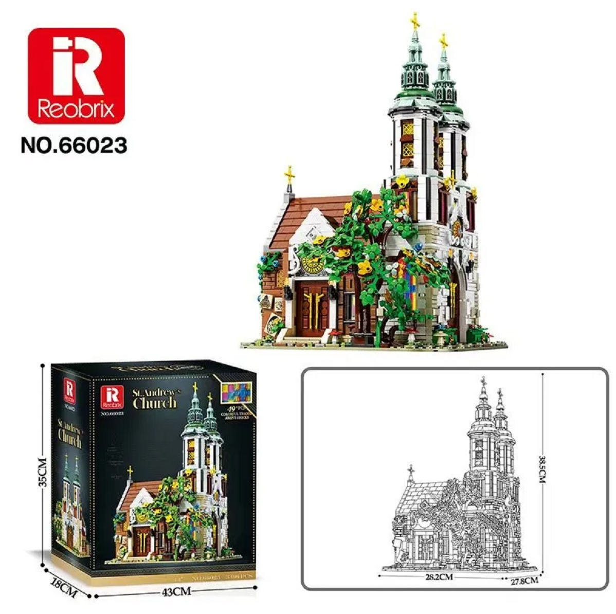 Reobrix 66023 St Andrew`s Church 3.306 Teile