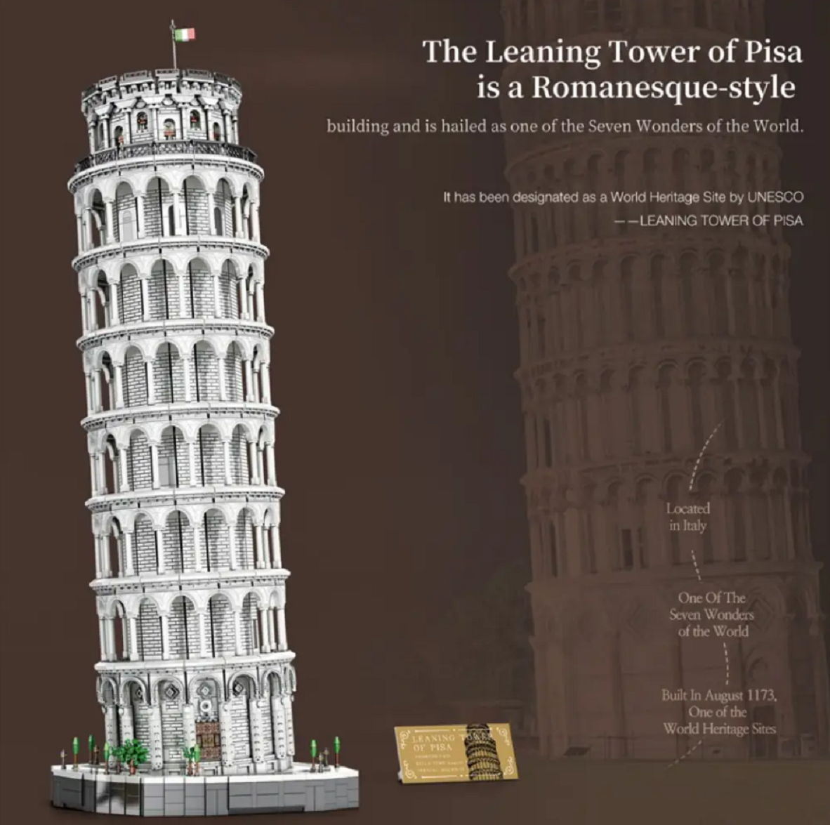 Reobrix 66025 Schiefer Turm von Pisa 7.652 Teile