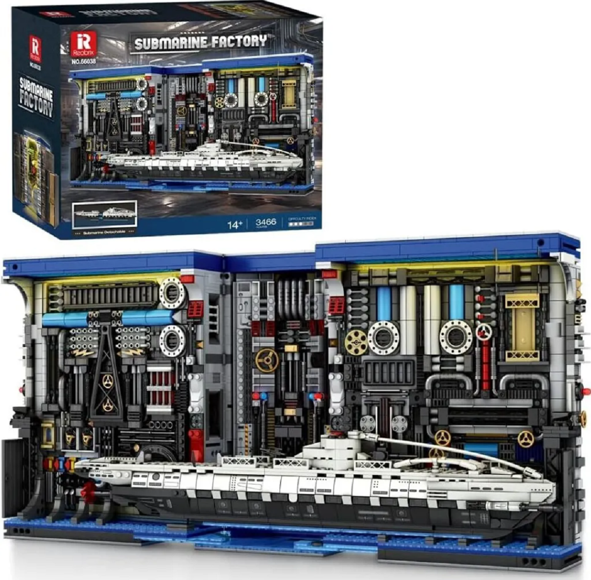 Reobrix 66038 Submarine Factory Book 3.466 Teile