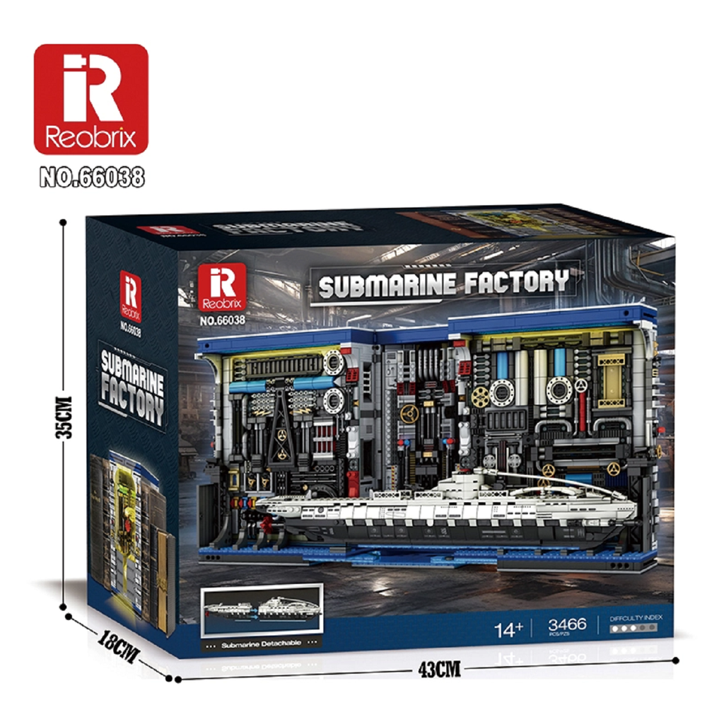 Reobrix 66038 Submarine Factory Book 3.466 Teile