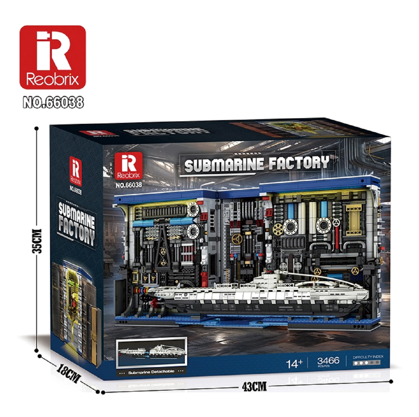 Reobrix 66038 Submarine Factory Book 3.466 Teile