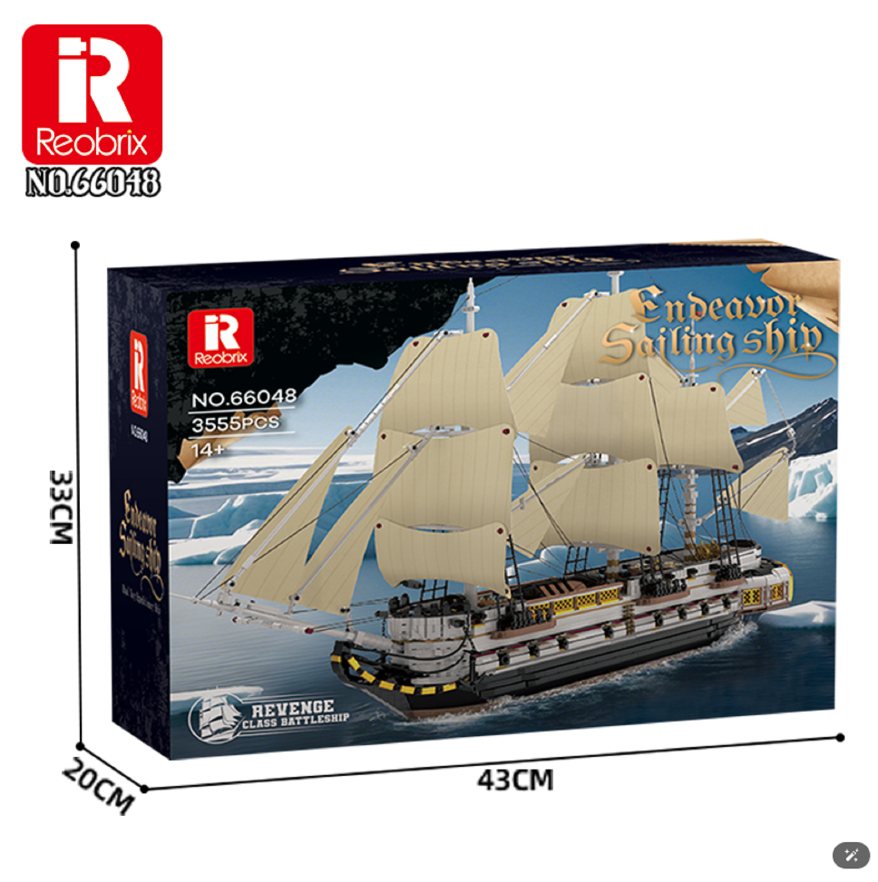 Reobrix 66048 HMS Endeavour Segelschiff 3.555 Teile - Klemmbaustein Set