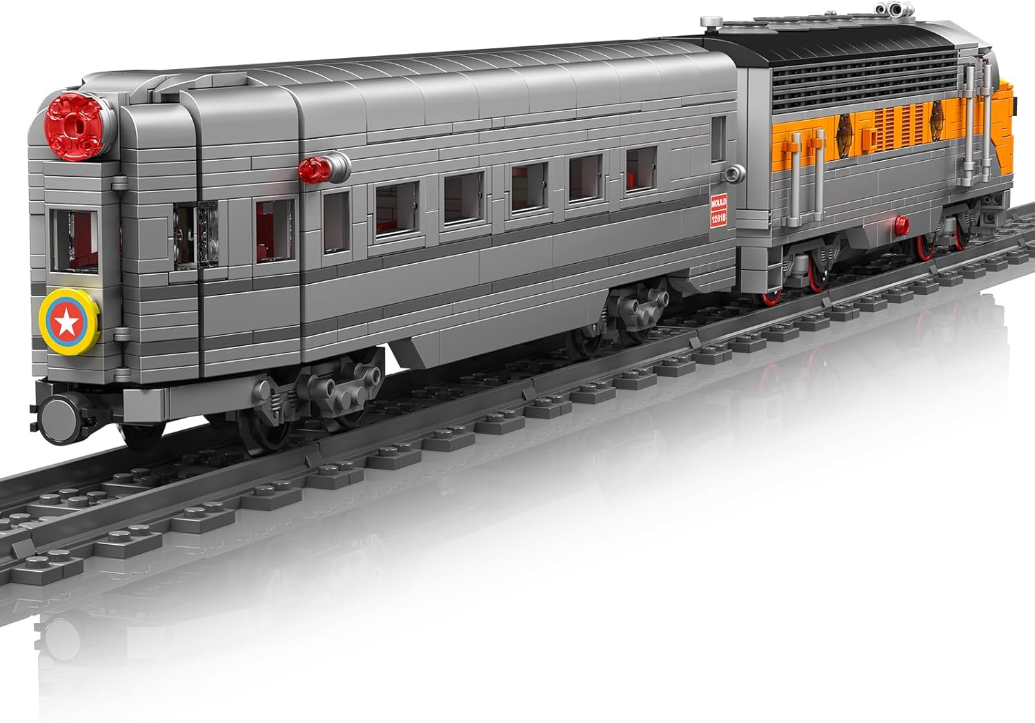 Mould King 12018 USA EMD F7 WP Lokomotive mit 1.541 Teile