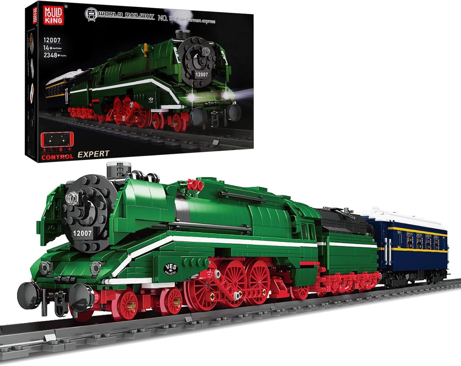 Mould King 12007 German Express Lokomotive 2348 Teile