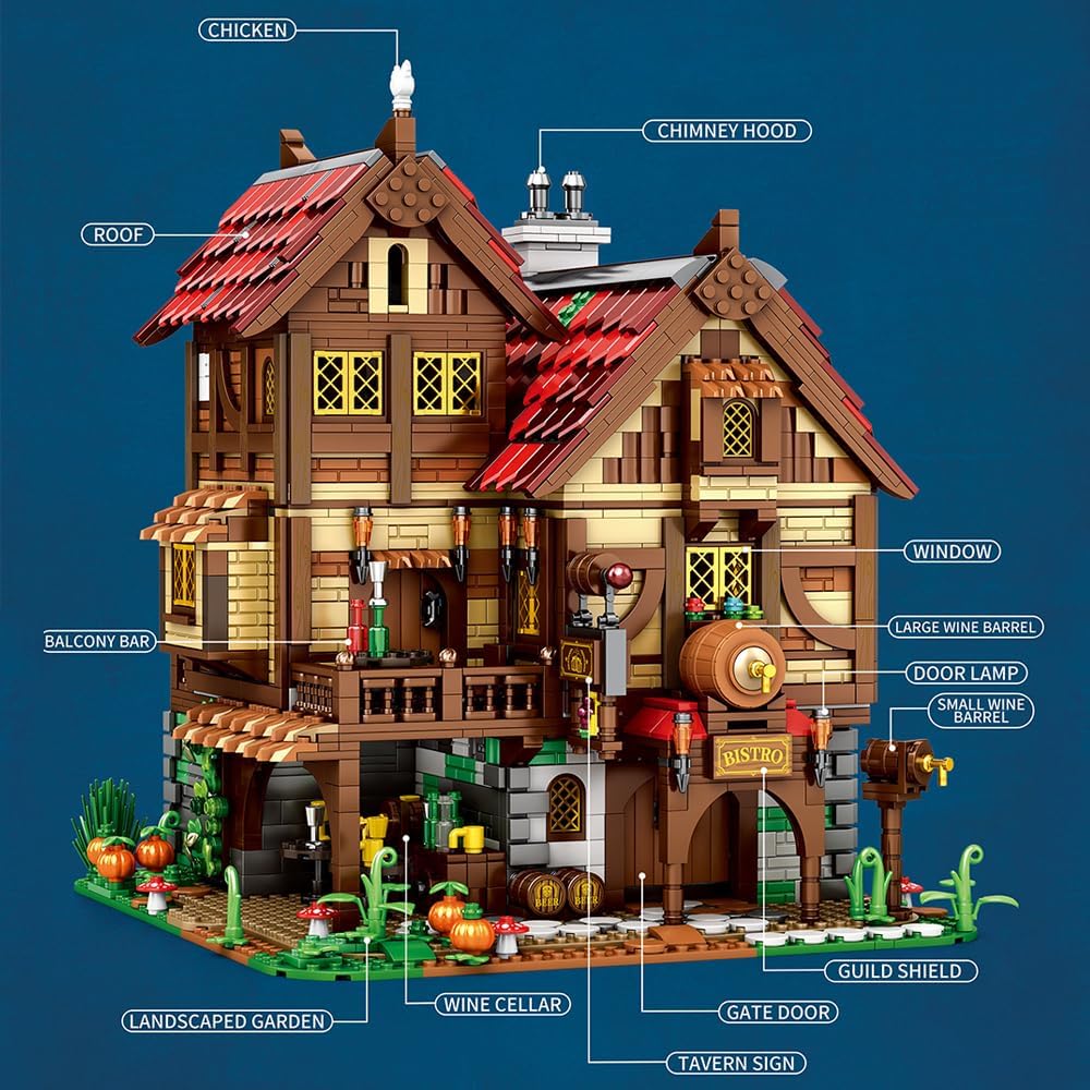 Reobrix 66018 mittelalterliche Taverne 2.831 Teile