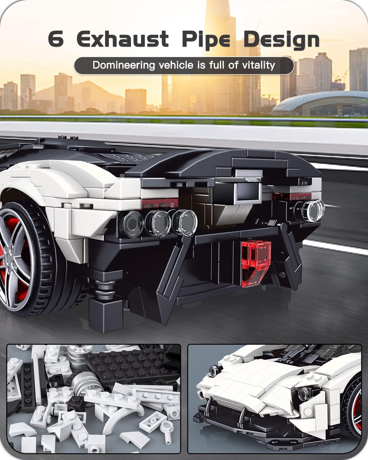 Mould King 10016 Valkyrie Super Car 1.136 Teile