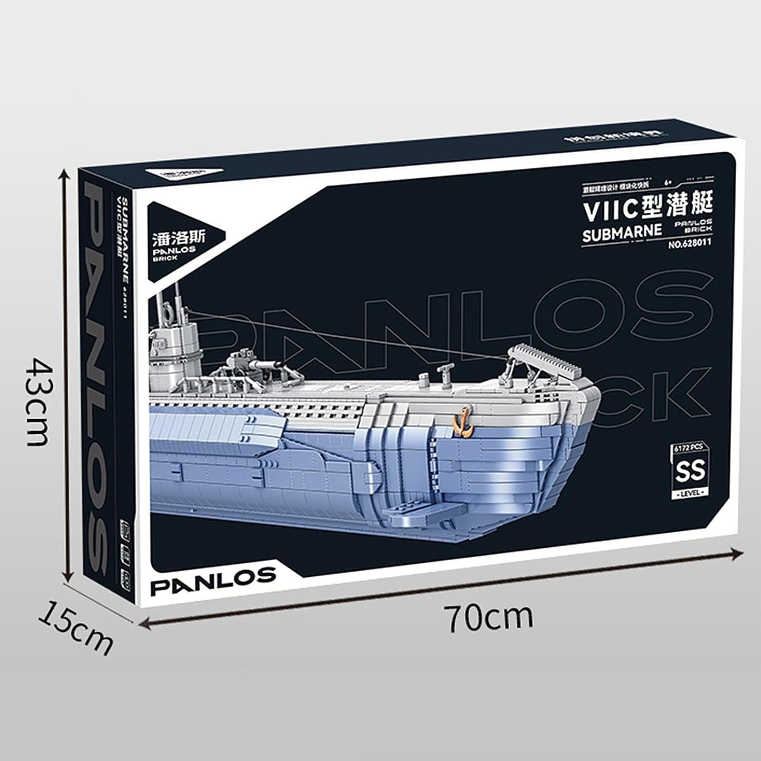 Panlos 628011 VIIC Submarine U-552 Klemmbaustein Set – 6712 Teile U-Boot