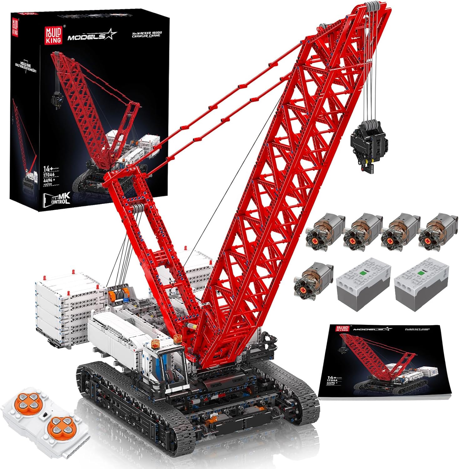 Mould King 17046 Wacker 16000 Technik Kran 4494 Teile