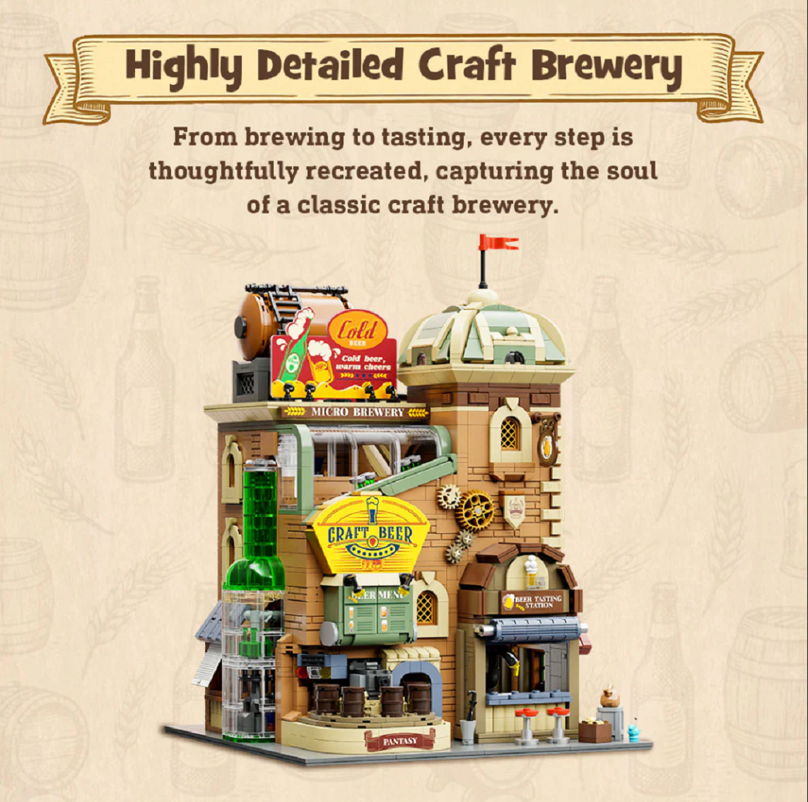Pantasy 85023 Craft Brewery 2.858 Teile Bier Brauerei