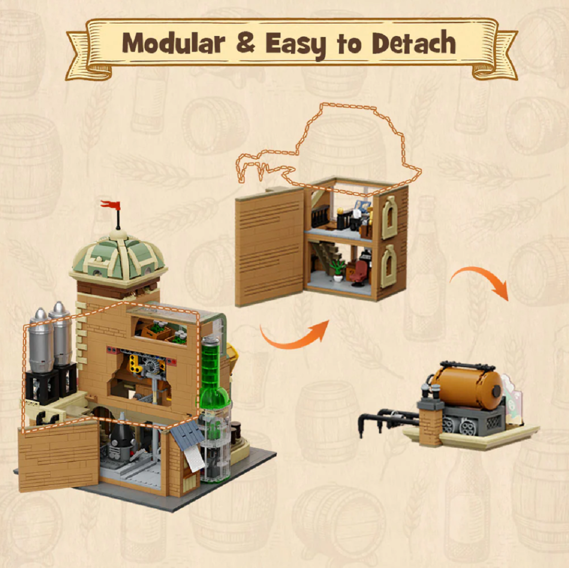 Pantasy 85023 Craft Brewery 2.858 Teile Bier Brauerei