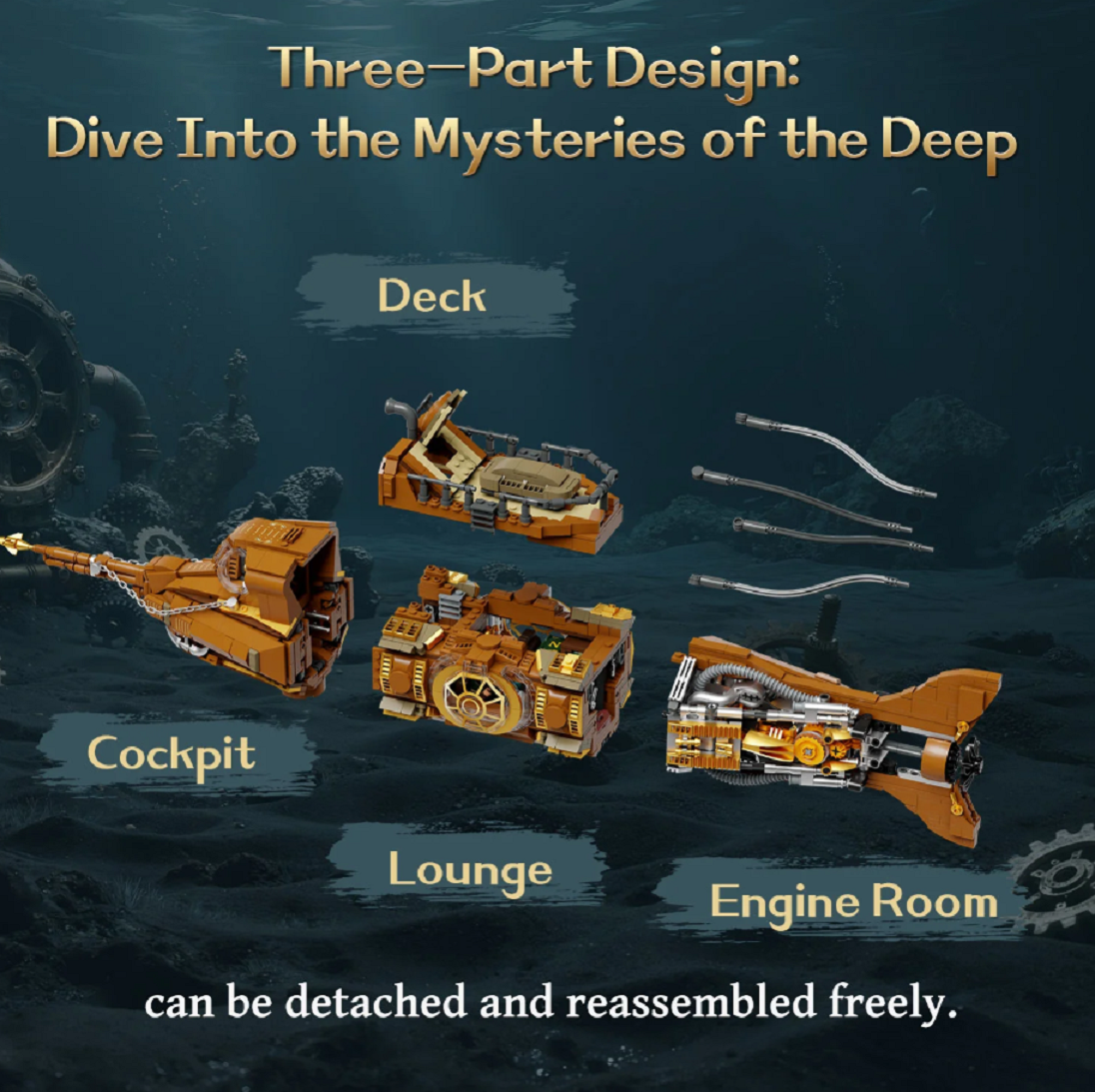 Pantasy 85029 The Nautilus Steampunk U-Boot 2.252 Teile