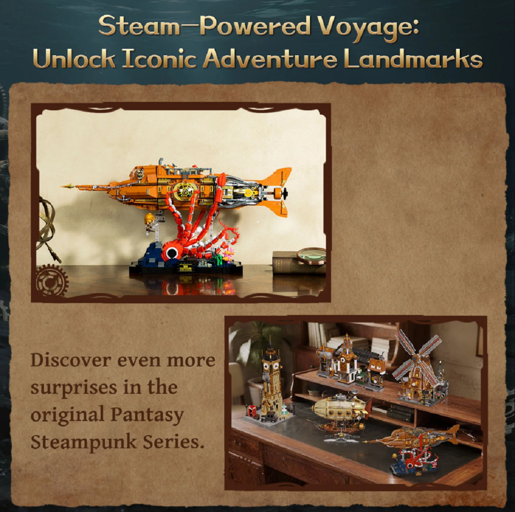 Pantasy 85029 The Nautilus Steampunk U-Boot 2.252 Teile