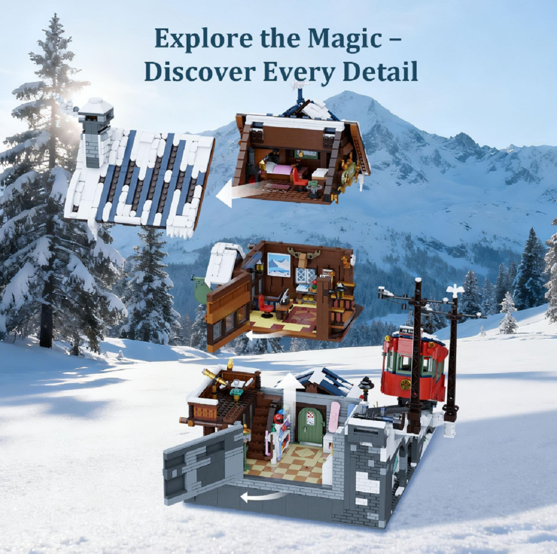 Pantasy 85033 Summit Cabin Berghütte am Gipfel 3.135 Teile