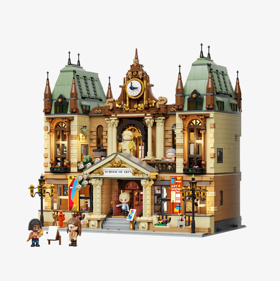 Pantasy 85036 Kunstakademie Baustein Set – Modulares Gebäude Kunstschule mit über 3400 Teilen