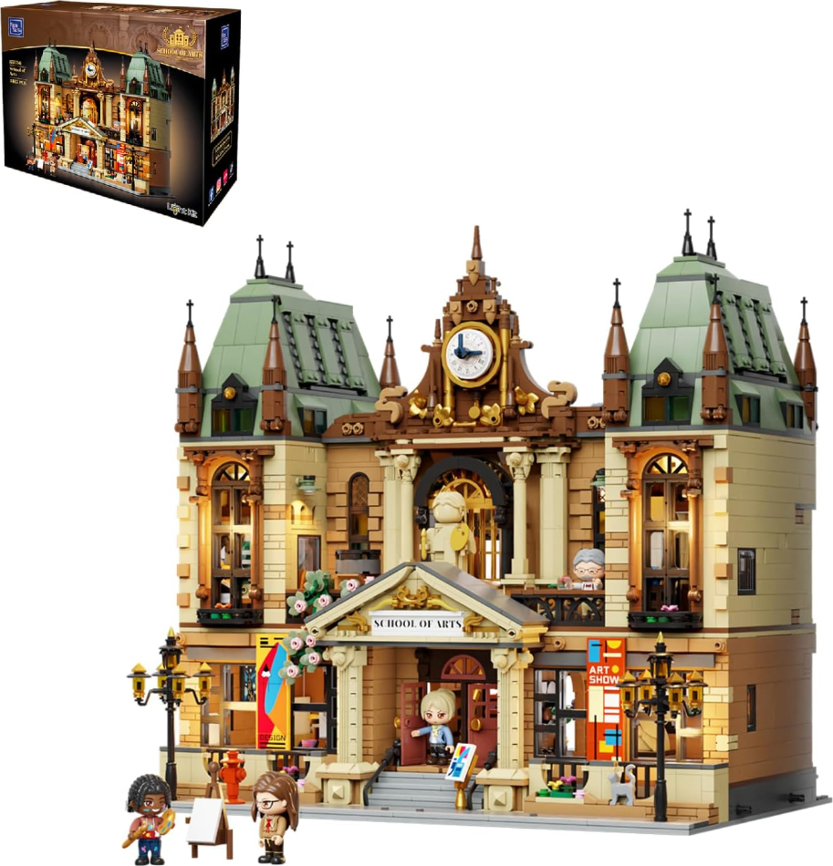 Pantasy 85036 Kunstakademie Baustein Set – Modulares Gebäude Kunstschule mit über 3400 Teilen