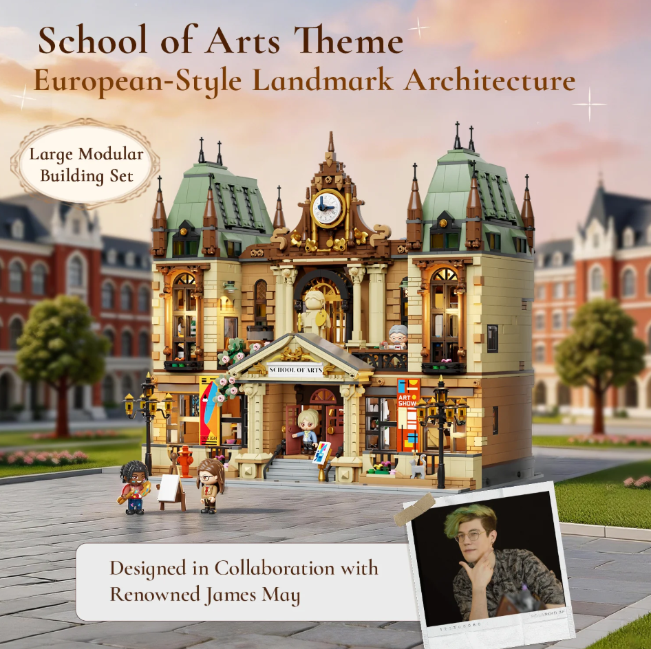 Pantasy 85036 Kunstakademie Baustein Set – Modulares Gebäude Kunstschule mit über 3400 Teilen