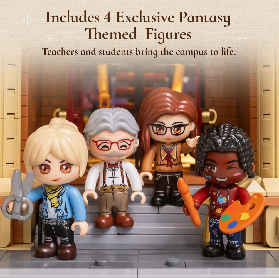 Pantasy 85036 Kunstakademie Baustein Set – Modulares Gebäude Kunstschule mit über 3400 Teilen