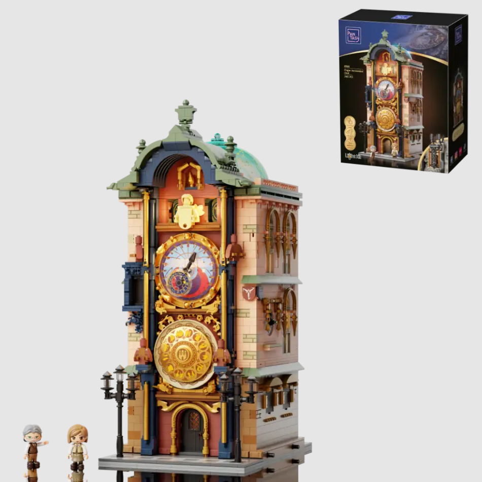 Pantasy 85045 Astronomieturm Baustein Set – Pražský orloj - Prager Rathausuhr Modell mit 2441 Teilen
