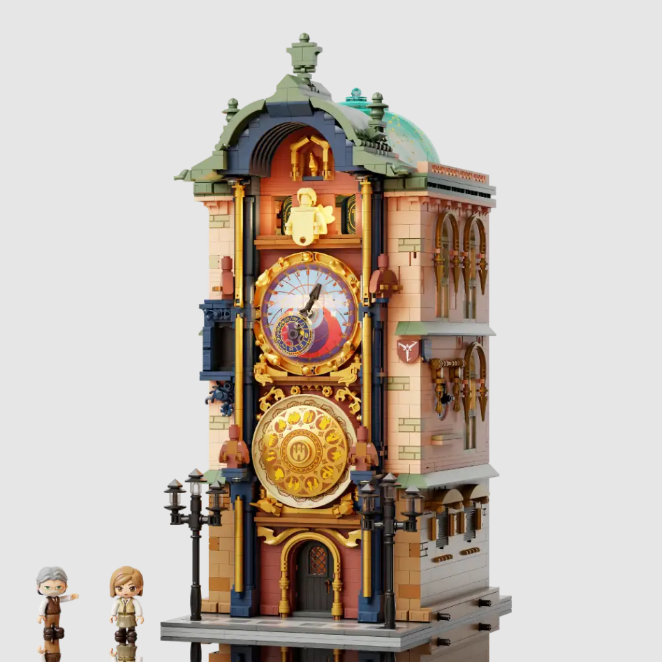Pantasy 85045 Astronomieturm Baustein Set – Pražský orloj - Prager Rathausuhr Modell mit 2441 Teilen