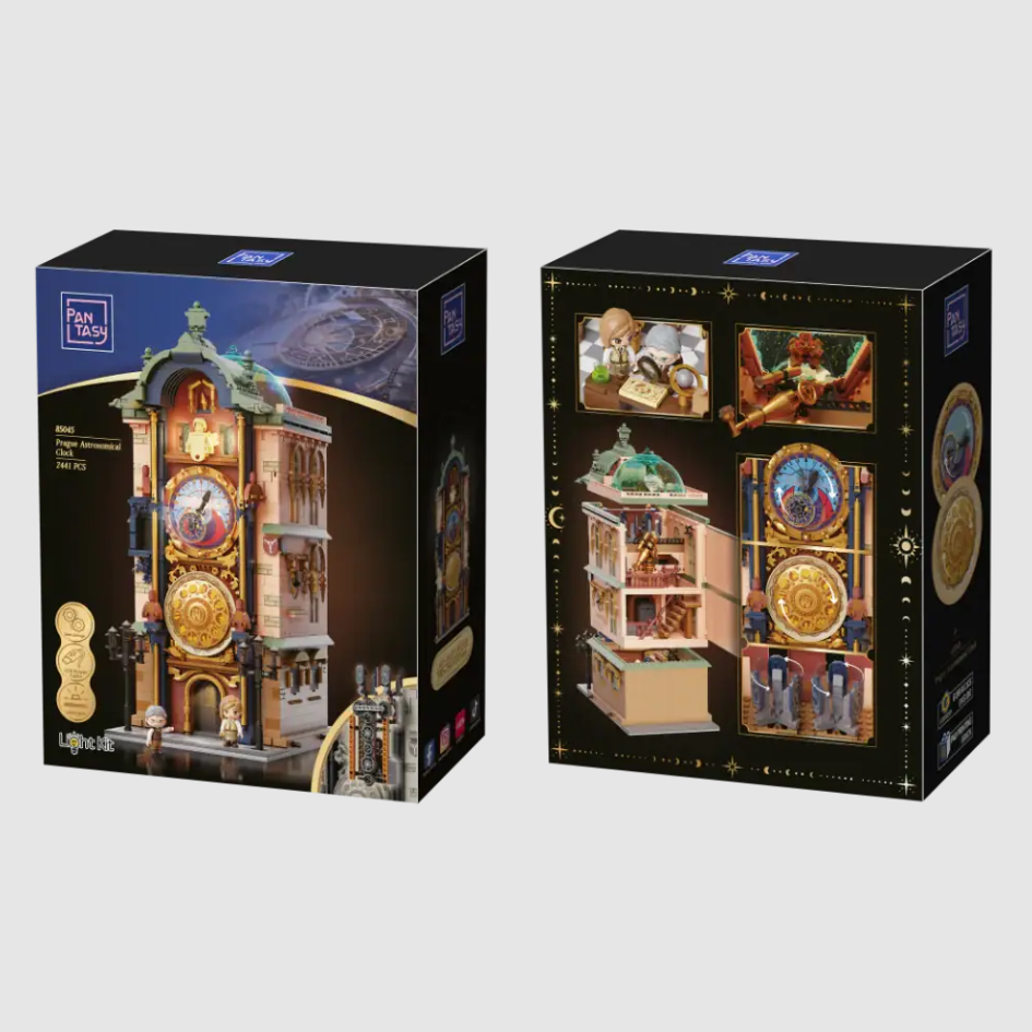 Pantasy 85045 Astronomieturm Baustein Set – Pražský orloj - Prager Rathausuhr Modell mit 2441 Teilen