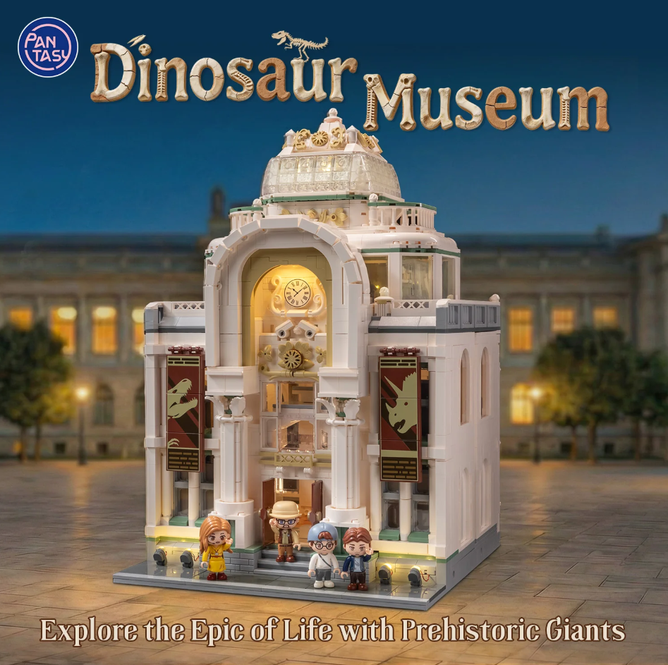 Pantasy 85047 Dinosaurier Museum Baustein Set – 3064 Teile Ausstellungsmodell mit Dino Skeletten