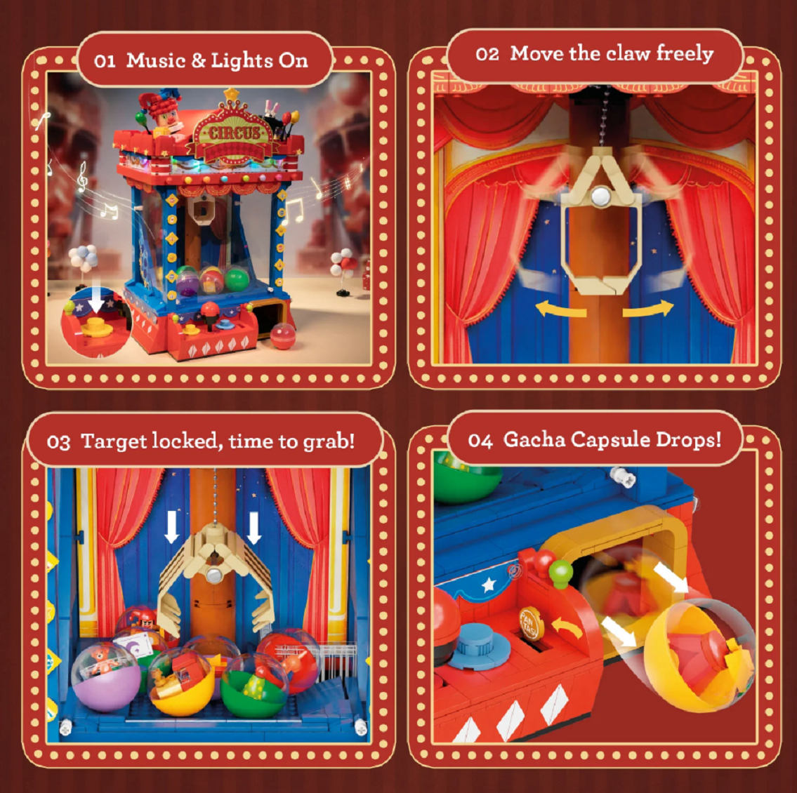 Pantasy 86002 Greifautomat 1.910 Teile mit Beleuchtung & motorisierter Funktion