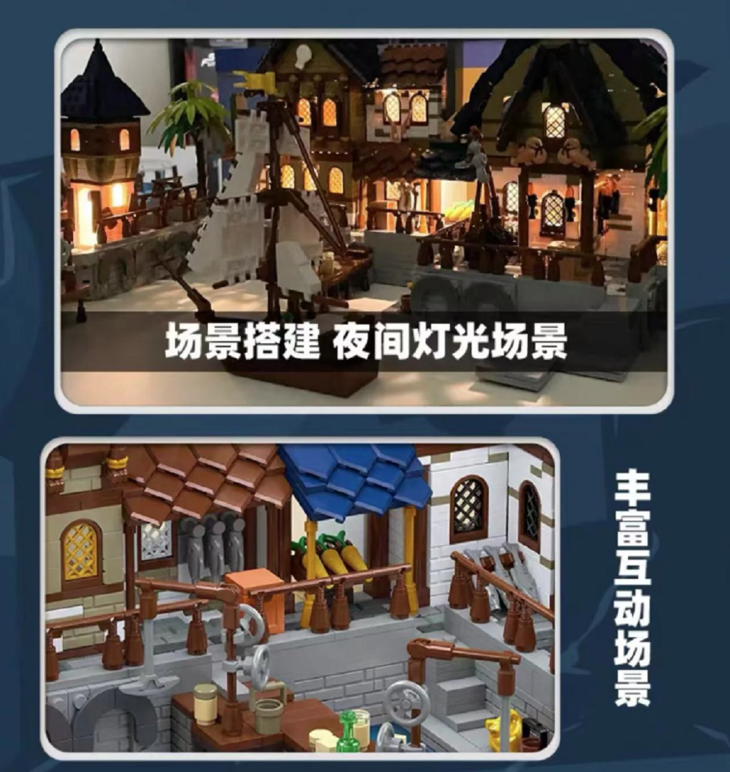 Jie Star 89152 Mittelalterlicher Hafen 2.979 Teile