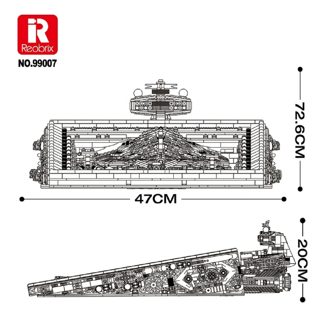 Reobrix 99007 Sternzerstörer Diorama 3D Gemälde 5.964 Teile