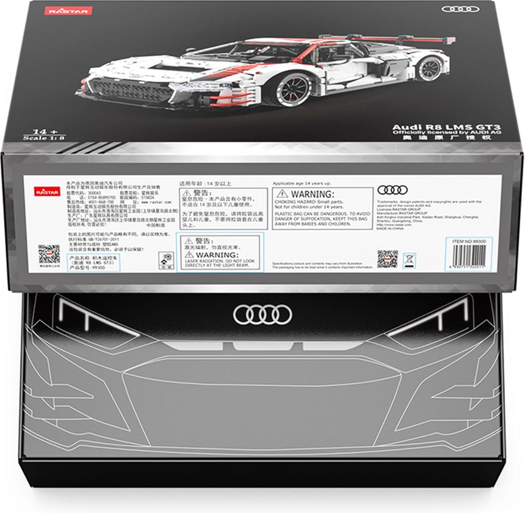 Rastar 99310 Audi R8 LMS GT3 Baustein Set – 3314 Teile - Static Version