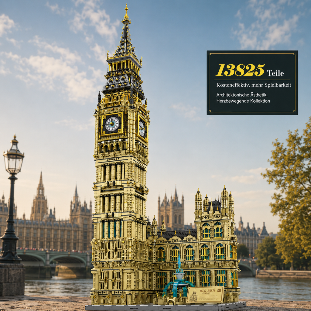 Reobrix 55012 Big Ben Uhrenturm 13.825 Teile - London Architektur Klemmbaustein Set