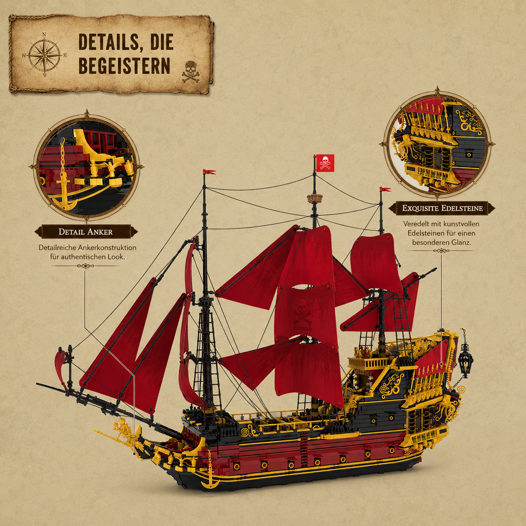 Reobrix 66048 Revenge Segelschiff 5.666 Teile - Klemmbaustein Set